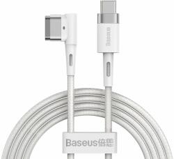 Baseus Cablu incarcare Baseus, Zinc Magnetic Series L-Shaped, Pentru Macbook, MacBook Power/USB Type C, 2M 60W, Alb
