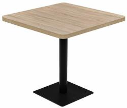 vidaXL Masă bistro, MDF și oțel, pătrată, 80x80x75 cm, culoare stejar (245614)