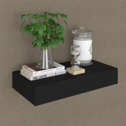 vidaXL Raft de perete suspendat cu sertar, negru, 48 x 25 x 8 cm (288205) - comfy