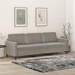 vidaXL Canapea cu 3 locuri, gri deschis, 210 cm, material catifea (349063) Canapea