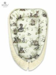 MimiNu Cosulet bebelus, MimiNu, Pentru dormit, Baby Cocoon 75x55 cm, Cu doua fete, Din tesatura imitatie de lana si bumbac, Materiale certificate Oeko Tex Standard 100, Ecru Calm Forest Natural (642697201734