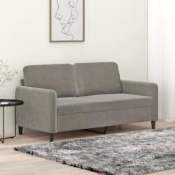 vidaXL Canapea cu 2 locuri, gri deschis, 140 cm, catifea (349043) Canapea
