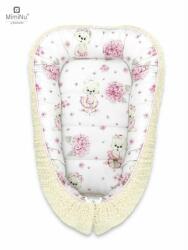 MimiNu Cosulet bebelus, MimiNu, Pentru dormit, Baby Cocoon 75x55 cm, Cu doua fete, Din tesatura imitatie de lana si bumbac, Materiale certificate Oeko Tex Standard 100, Ecru Pink Ballerina (6426972017350)