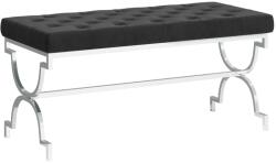 vidaXL Bancă, negru, 99 cm, catifea și oțel inoxidabil (289045)