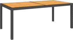 vidaXL Masă grădină, negru, 150x90x75 cm, poliratan și lemn de acacia (316720)