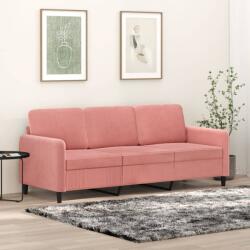 vidaXL Canapea cu 3 locuri, roz, 180 cm, catifea (349056) Canapea