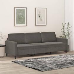 vidaXL Canapea cu 3 locuri, gri închis, 210 cm, material catifea (349064) Canapea