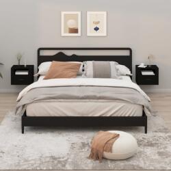 vidaXL Noptiere de perete, 2 buc. , negru, 50x36x40 cm (816883)