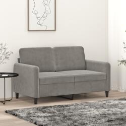vidaXL Canapea cu 2 locuri, gri deschis, 120 cm, catifea (349033) Canapea