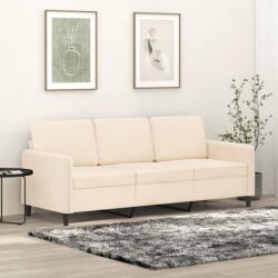 vidaXL Canapea cu 3 locuri, crem, 180 cm, catifea (349061) Canapea