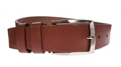 CK LEATHER Curea barbati, casual, eleganta, din piele naturala, cusatura, maro, latime 3.5cm - CK19MD (CK19M)