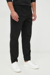 Giorgio Armani pantaloni de bumbac barbati, culoarea negru, drept 9BYY-SPM04E_99X