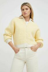 American Vintage cardigan din amestec de lana femei, culoarea galben, light 9BYY-SWD1R3_11X