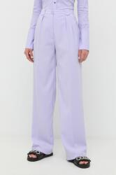Patrizia Pepe pantaloni femei, culoarea violet, drept, high waist 9BYY-SPD06L_45X