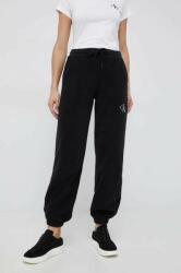 Calvin Klein Jeans pantaloni de trening femei, culoarea negru, cu imprimeu 9BYY-SPD0M7_99X