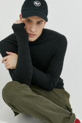 Abercrombie & Fitch pulover din amestec de lana barbati, culoarea negru, light, cu guler 9BYY-SWM0TL_99X