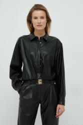 DKNY camasa femei, culoarea negru, cu guler clasic, regular 9BYY-KDD09O_99X