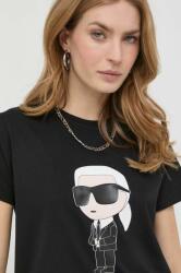Karl Lagerfeld tricou din bumbac femei, culoarea negru PPYX-TSD0CS_99X