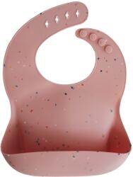 Mushie Hajlékony szilikon előke - pink konfetti