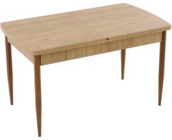 BYS Buse bővíthető étkezőasztal fa hatású MDF lappal és fa hatású fém lábakkal 79x139 cm