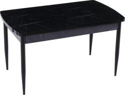 BYS Buse bővíthető étkezőasztal fekete sonata MDF lappal és fekete fém lábakkal 79x139 cm