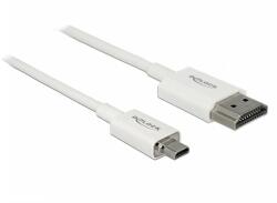 Delock Cablu HDMI la micro HDMI-D T-T 3D 4K 1m Slim Premium Alb, Delock (Delock 85149)