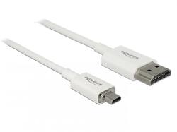 Delock Cablu HDMI la micro HDMI-D T-T 3D 4K 0.5m Slim Premium Alb, Delock (Delock-85148)
