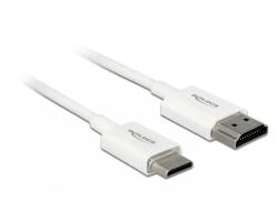 Delock Cablu HDMI la mini HDMI-C T-T 3D 4K 0.5m Slim Premium Alb, Delock (Delock-85141)