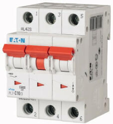Eaton 263387 PL7-B10/3 Kismegszakító. 3P, 10A, B karakterisztika, 10kA (263387)