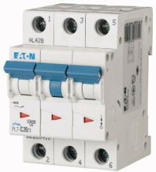 Eaton 263422 PL7-D20/3 Kismegszakító. 3P, 20A, D karakterisztika, 10kA (263422)