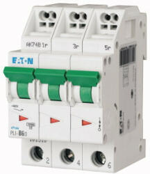 Eaton 101324 PLI-D6/3 Kismegszakító. 3P, 6A, D karakterisztika, 10kA (101324)