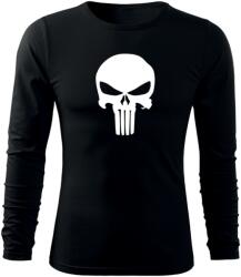DRAGOWA Fit-T tricou cu mânecă lungă punisher, negru 160g/m2
