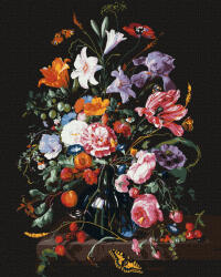 Ideyka Set pictura pe numere, cu sasiu, Vaza cu flori si fructe - Jan Davidsz. de Heem, 40x50 cm (KHO3208)