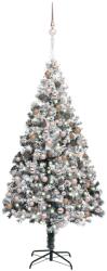 vidaXL műkarácsonyfa LED fényekkel gömb szettel és pelyhes hóval 300 cm (3077842)