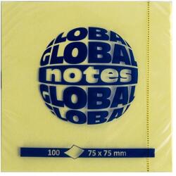 Global Notes Öntapadós jegyzet GLOBAL Notes 3654-01 75x75mm sárga 100 lap - papiriroszerplaza