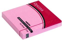 Optima Öntapadós jegyzet OPTIMA 75x75mm neon rózsa 100 lap - papiriroszerplaza
