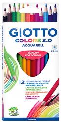 GIOTTO Színes ceruza GIOTTO Colors 3.0 aquarell háromszögletű 12 db/készlet - papiriroszerplaza