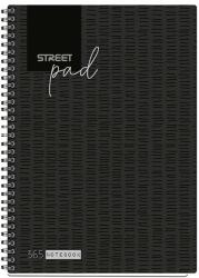 STREET Spirálfüzet STREET Pad A/4 kockás 100 lapos fekete