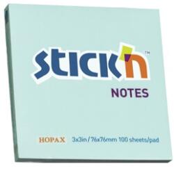 STICK N Öntapadó jegyzettömb STICK`N 76x76mm pasztell kék 100 lap - papiriroszerplaza
