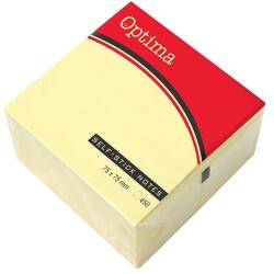 Optima Öntapadós jegyzet OPTIMA 75x75mm sárga 450 lap - papiriroszerplaza