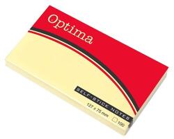 Optima Öntapadós jegyzet OPTIMA 75x127mm sárga 100 lap - papiriroszerplaza