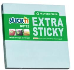 STICK N Öntapadó jegyzettömb STICK`N extra erős 76x76mm újrahasznosított pasztell kék 90 lap - papiriroszerplaza