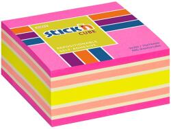 STICK N Öntapadó jegyzettömb STICK`N 76x76mm neon rózsaszín mix 400 lap - papiriroszerplaza