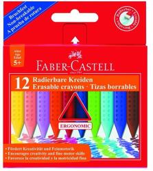 Faber-Castell Zsírkréta FABER-CASTELL Grip háromszögletű hegyezett radírozható 12 színű - papiriroszerplaza