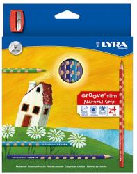 LYRA Színes ceruza LYRA Groove Slim háromszögletű 24 db/készlet+hegyező - papiriroszerplaza