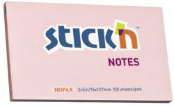 STICK N Öntapadó jegyzettömb STICK`N 76x127mm pasztell pink 100 lap - papiriroszerplaza