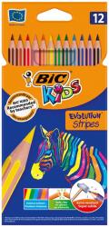 BIC Színes ceruza BIC Kids Evolution hatszögletű hajlékony csíkos környezetbarát 12 db/készlet - papiriroszerplaza