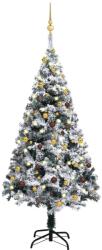 vidaXL Műkarácsonyfa LED fényekkel és gömb szettel 150 cm (3077819)