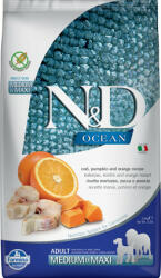 N&D Ocean tőkehal, sütőtök&narancs adult medium/maxi 2, 5kg (PND0250065)