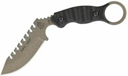 Tops Knives 10/27 Carbon Steel Sawback Blade, Black G10 Handles, Kydex Sheath - ELPN-X1 (ELPN-X1)